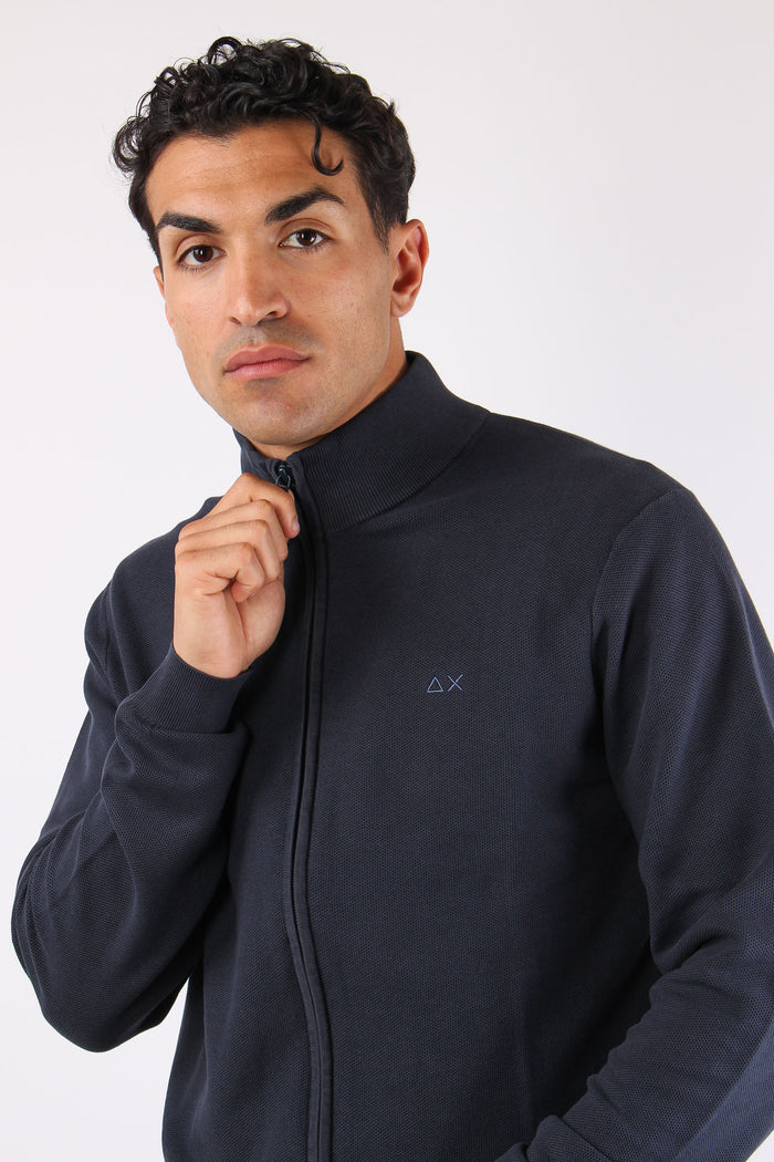 Full Zip Punto Riso Navy Blue-7