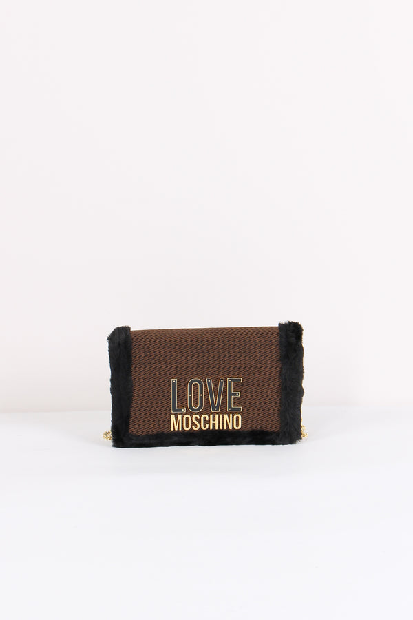 Tracolla Ecopelliccia Nero/cuoio