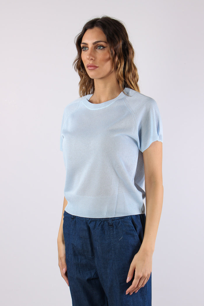 Maglia M/m Filo Cotone Azzurro-3