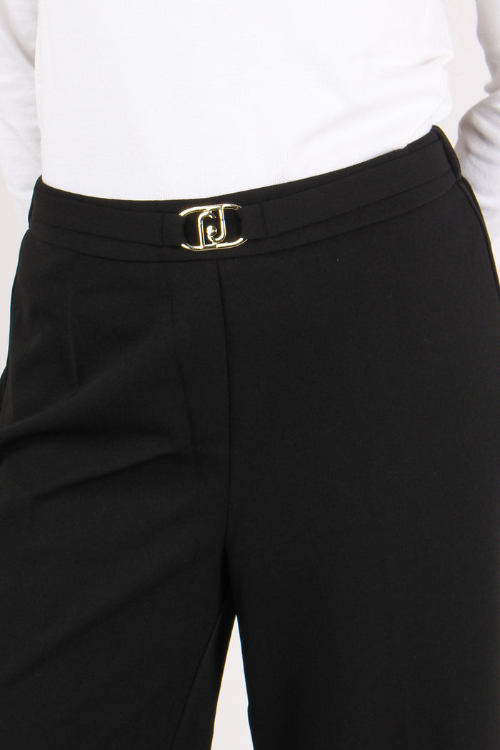Pantalone Fluido Palazzo Nero-6