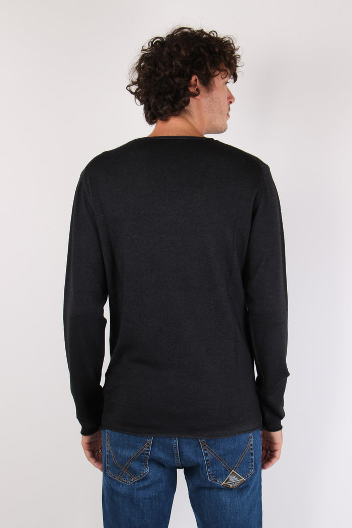 Maglia Girocollo Rullino Vintage Nero-4
