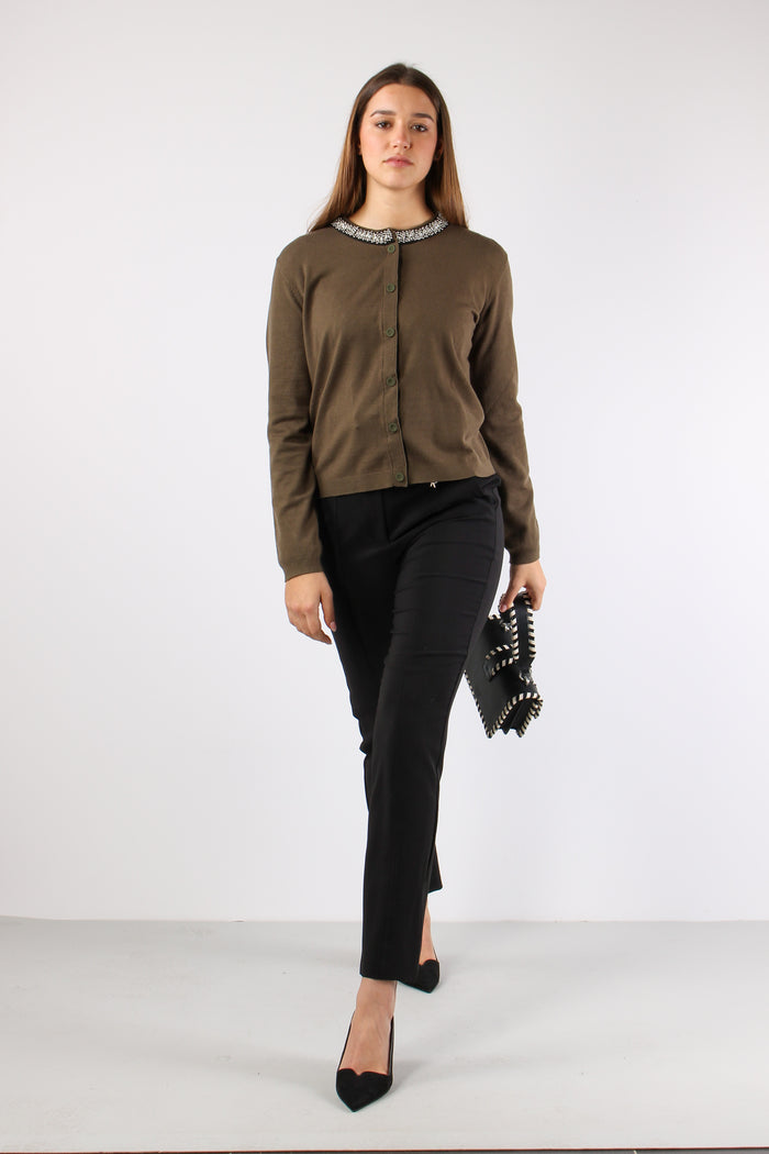 Saria Cardigan Viscosa Applica Beech-5