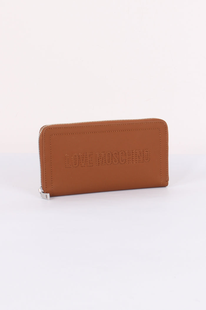 Zip Around Grande Lettering Cuoio-6