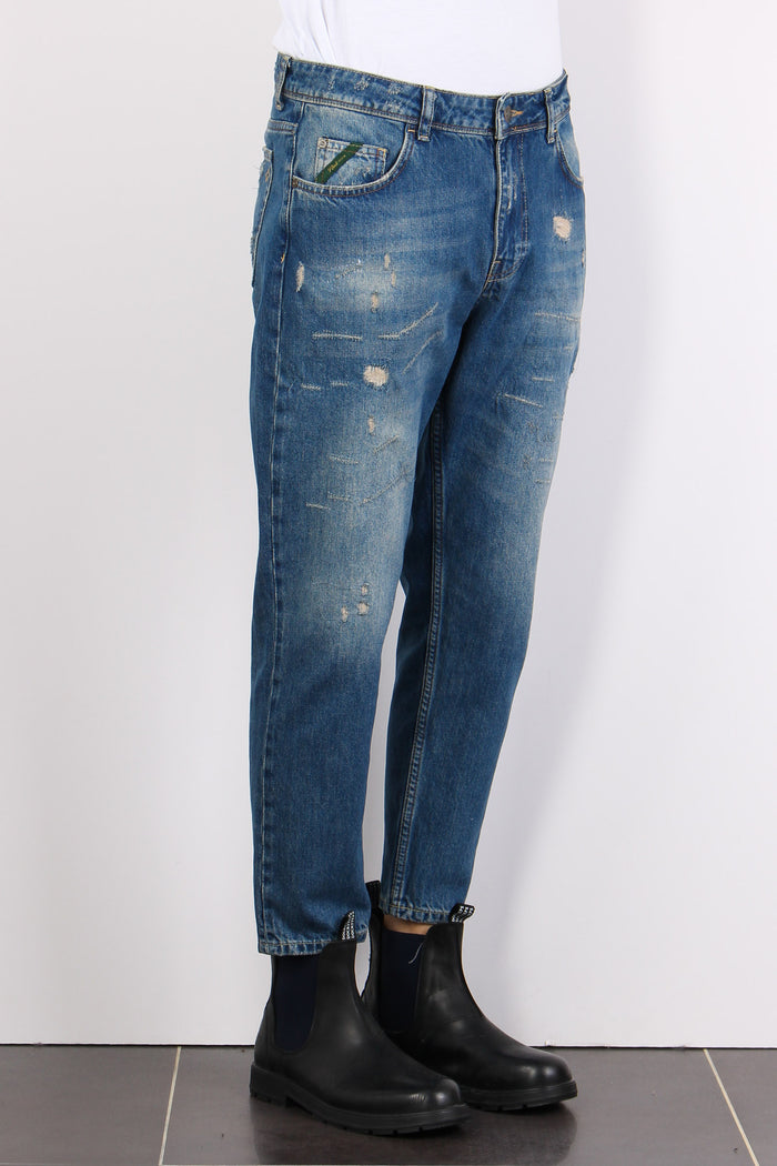 Denim Cropped Fit Denim Medio-4