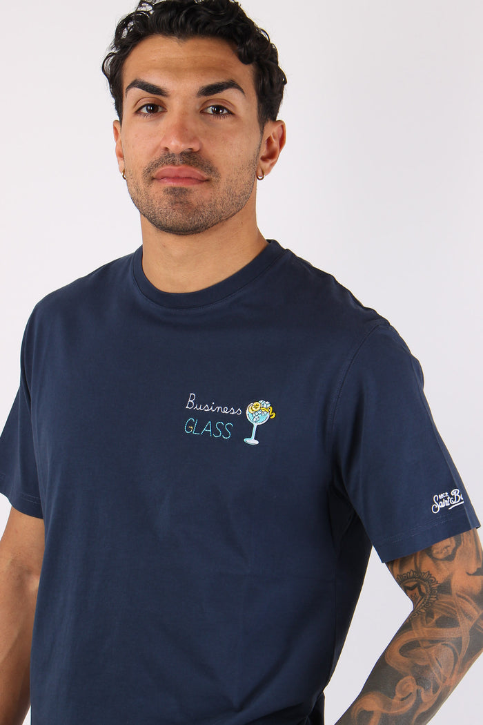 T-shirt Scritta Ricami Business Glass-7