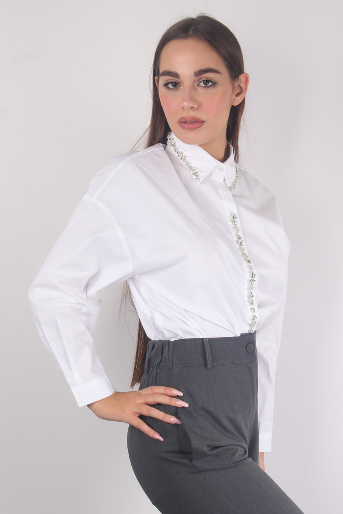 Camicia Inserto Pietre Bianco-6