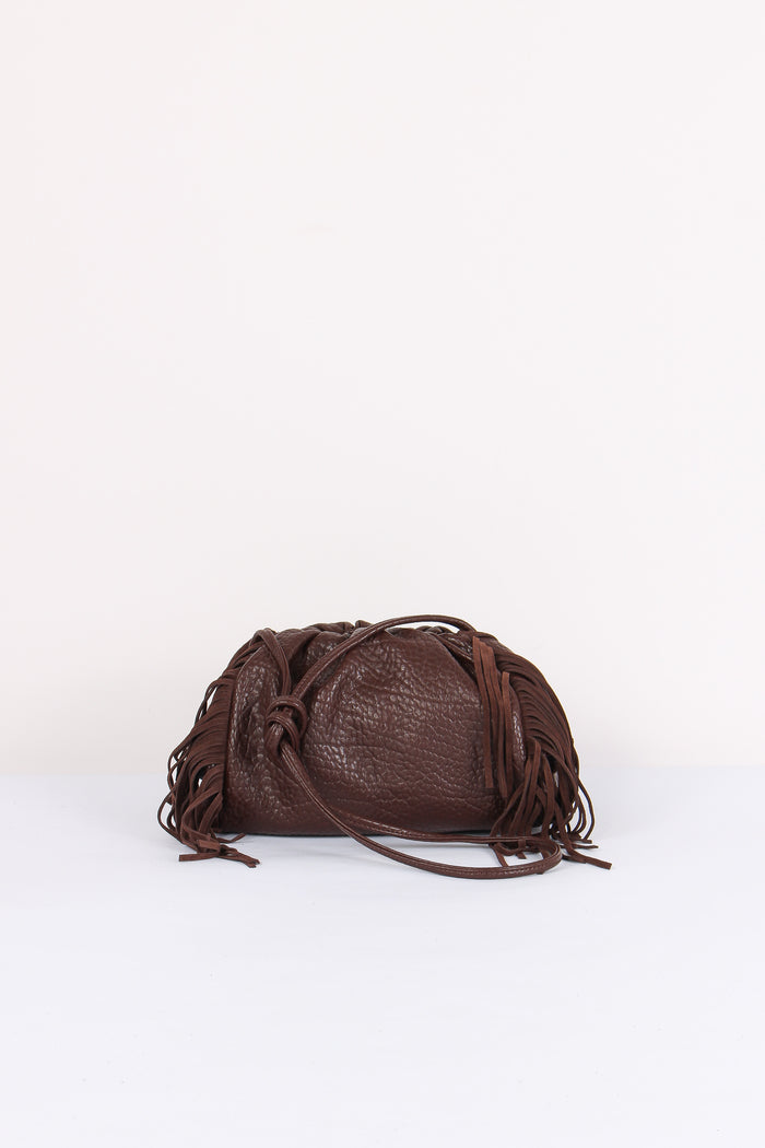 Borsa Souffle Frange Dark Brown-3