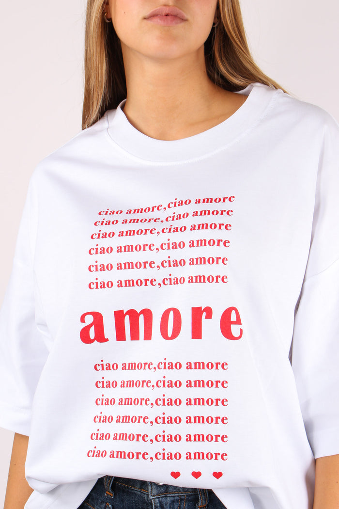 T-shirt Over Ciao Amore Bianco/rosso-8