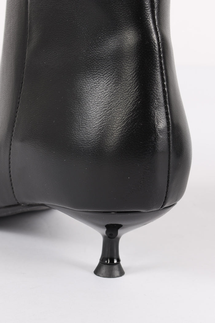 Tronchetto Suede Tacco Basso Nero-7
