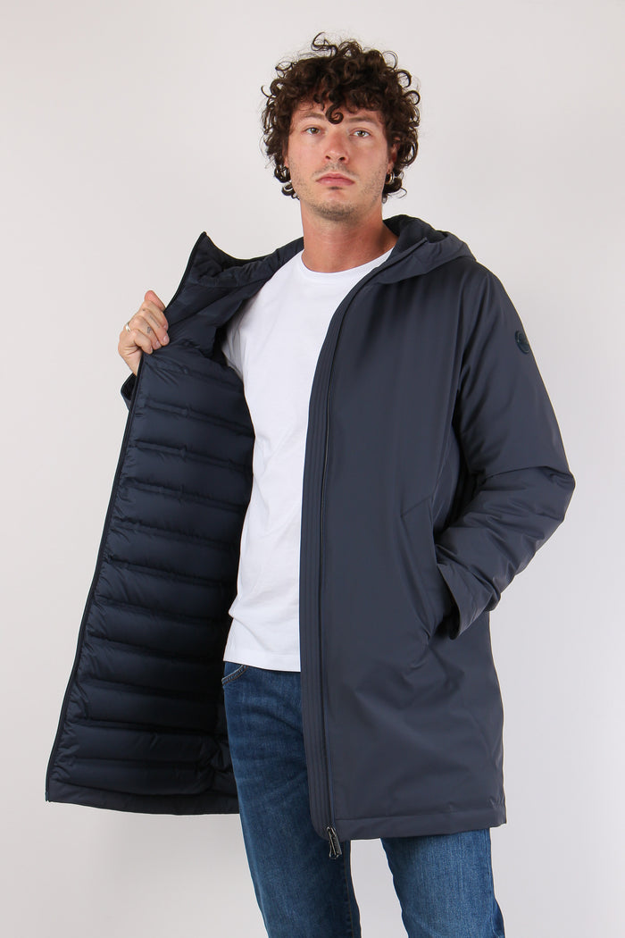 Giubbotto Parka Nylon Liscio Navy-2