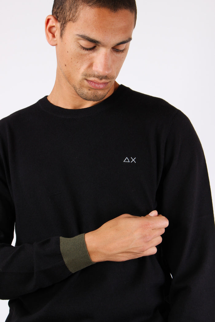 Maglia Misto Lana Toppa Contra Nero-7