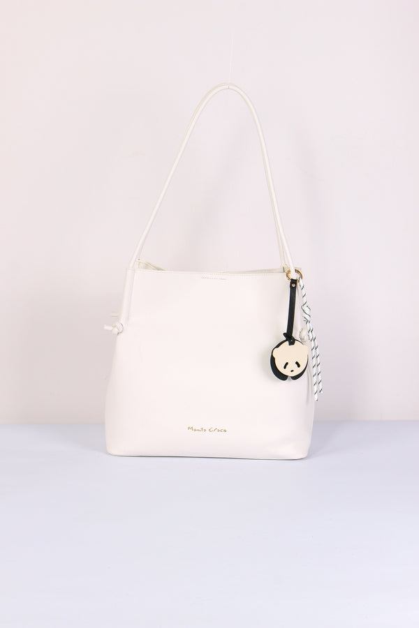 Tote Bag Manici Sottili Bianco Ottico