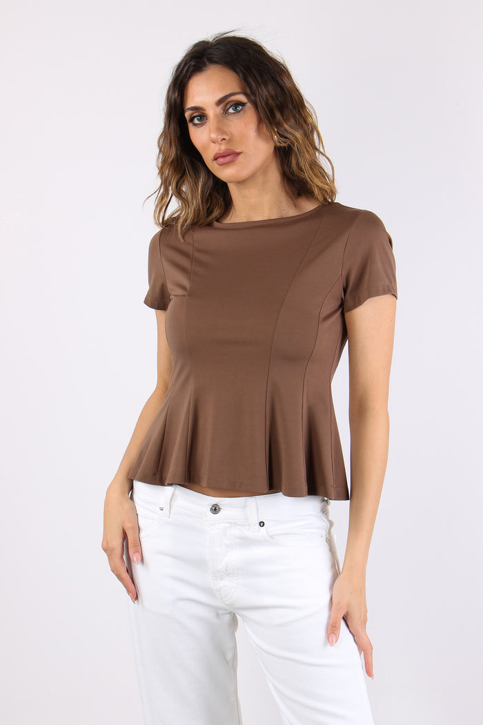 T-shirt M/m Riprese Fianchi Tabacco-2