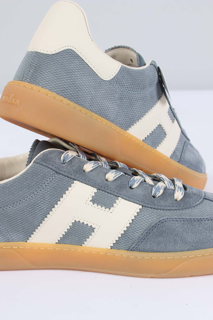 Sneaker Cool Camoscio Azzurro-4