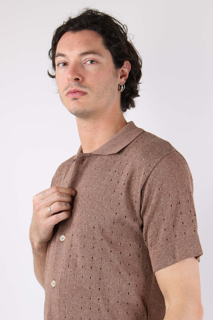 Camicia Mc Traforata Tabacco-7