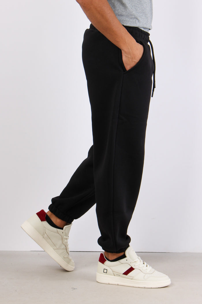 Pantalone Felpa Logo Nero-3