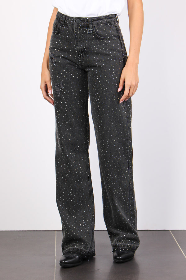 Jeans Multi Strass Nero-2