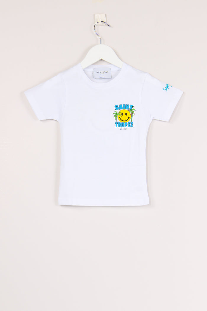 T-shirt Ricamo Smile Saint Tr White