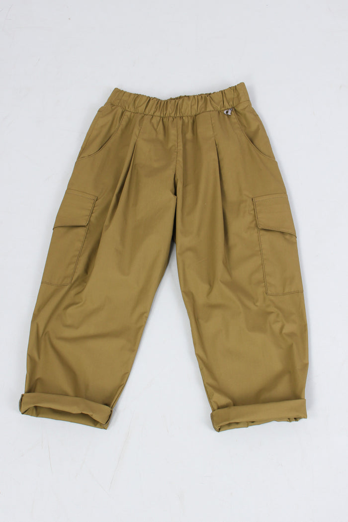 Pantalone Cargo Leggero Verde Scuro-4