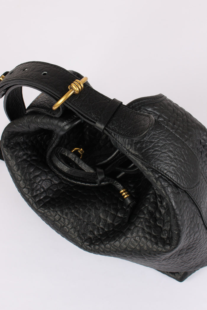 Carla Hobo Tracolla Pelle Martellata Nero-6