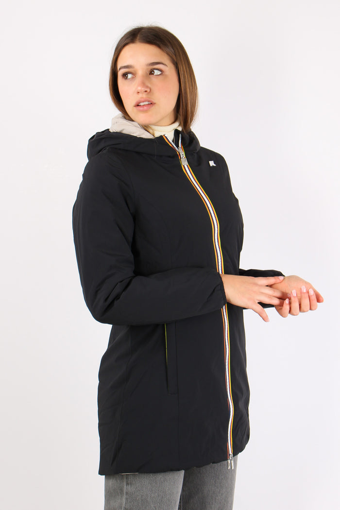 Giubbotto Lungo Reversibile Black/beige-8