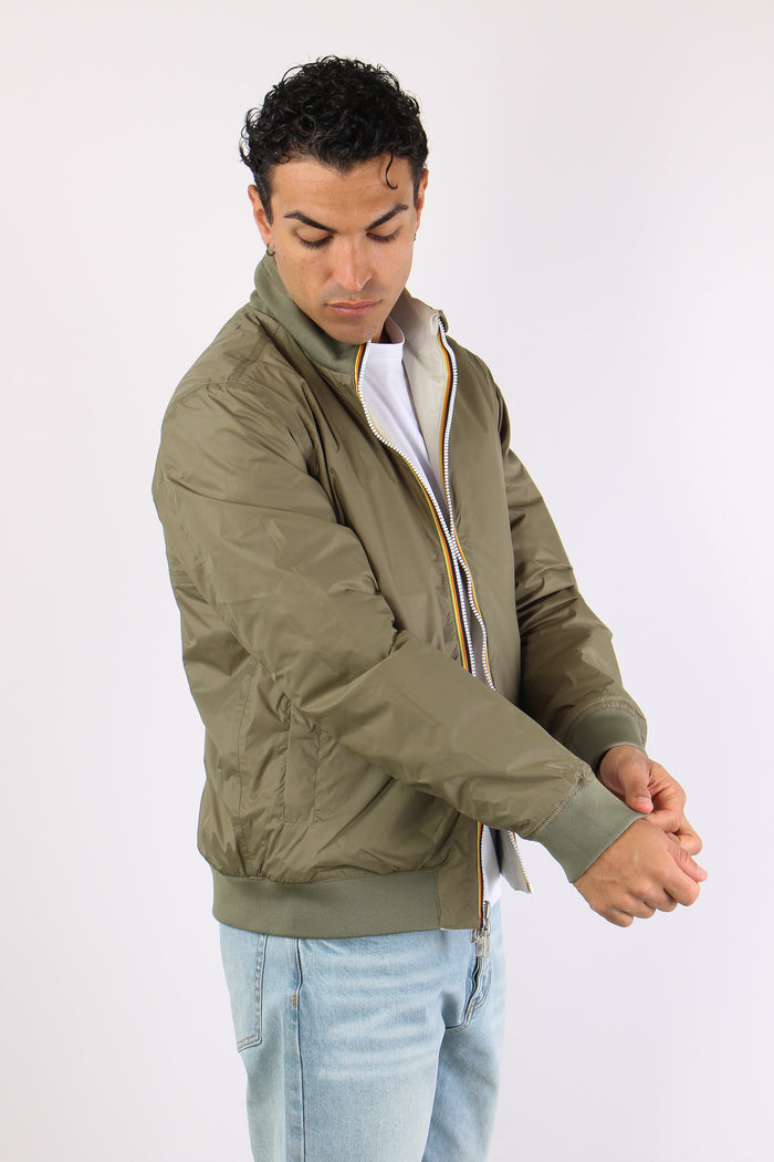 Giubbotto Reversibile Cotone Beige/green-12