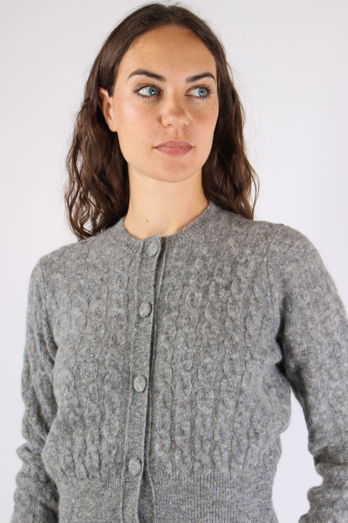 Mllcerta Cardigan Bottonato Grigio-6