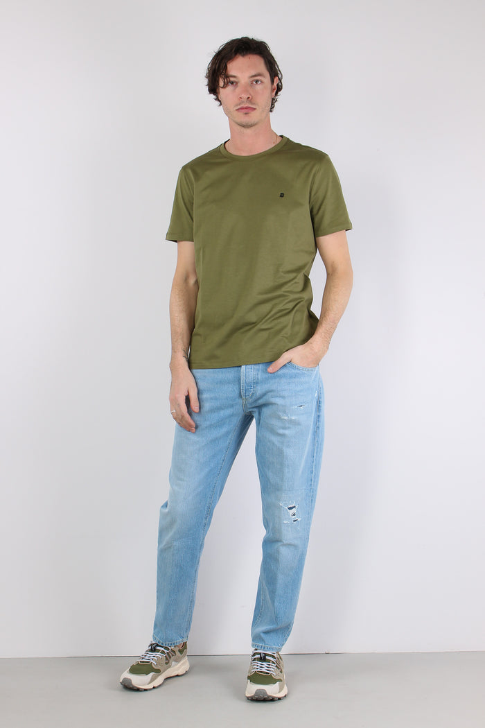 T-shirt Logo Cotone Verde Militare
