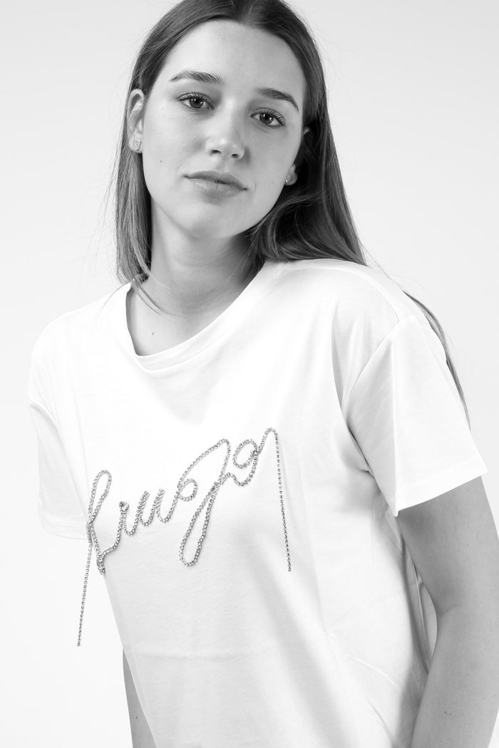 T-shirt Scritta Catena Bianco/chains-11