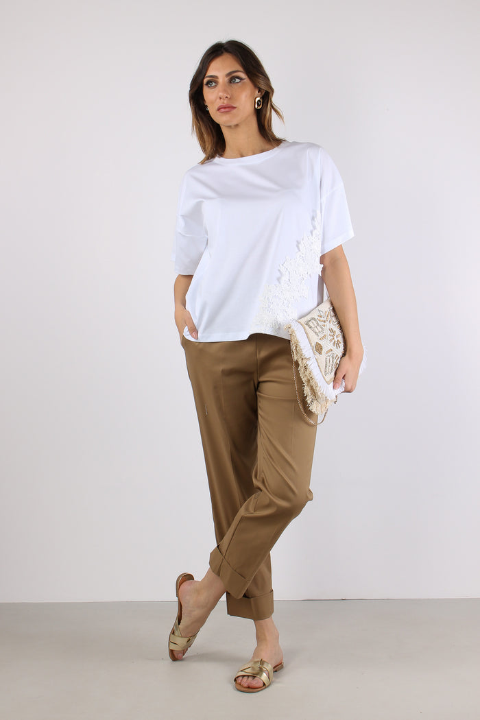 T-shirt Inserto Macrame Bianco-5