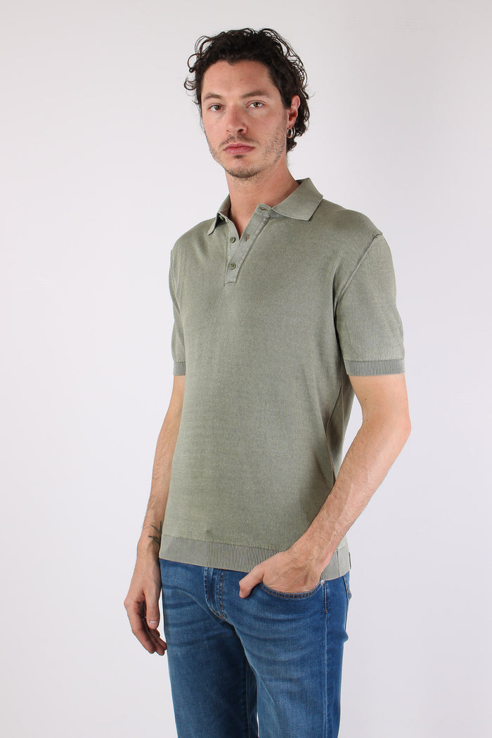 Polo Manica Corta Cotone Green Fade-3