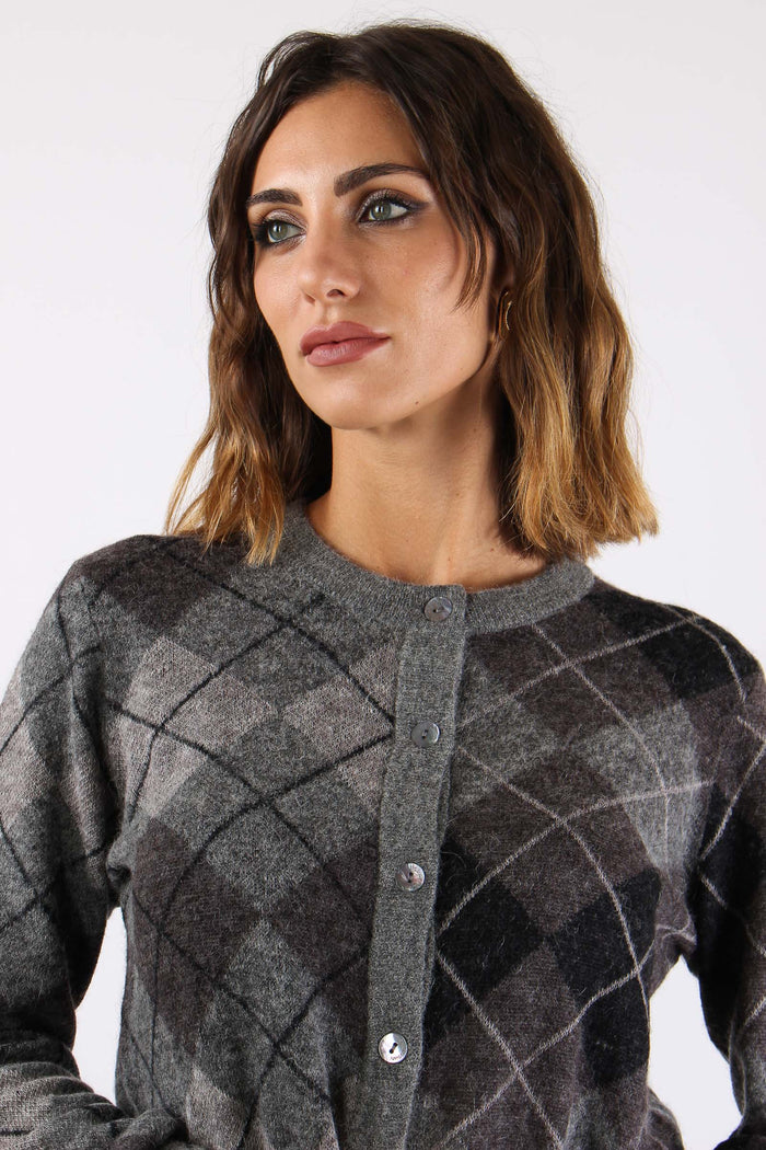 Cardigan Rombi Grigio-7