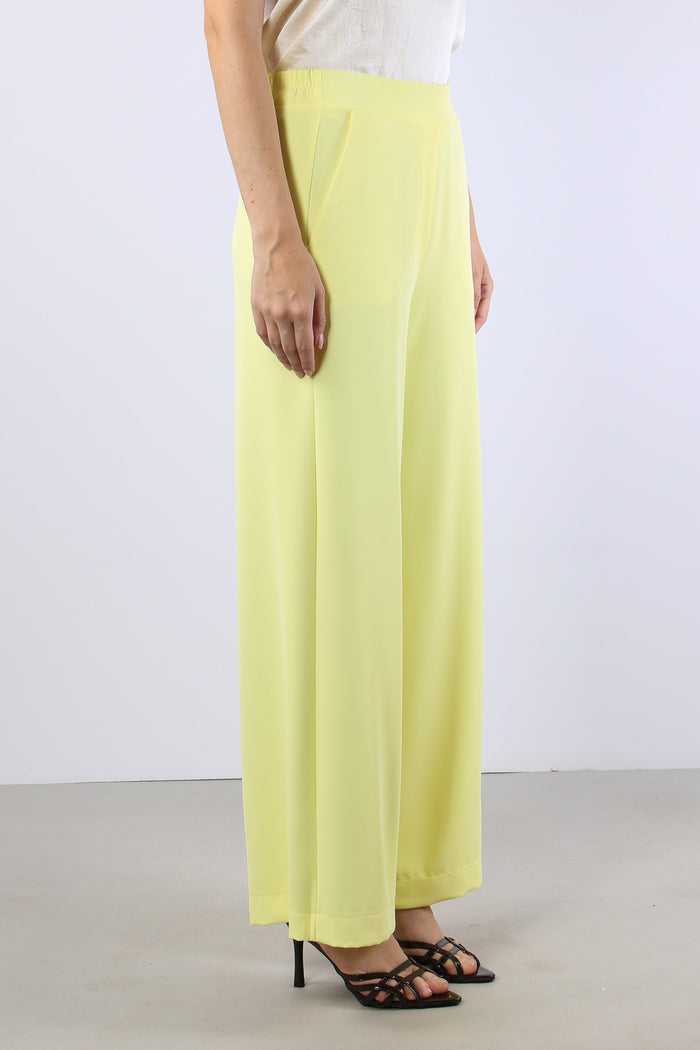 Pantalone Palazzo Fluido Giallo-4
