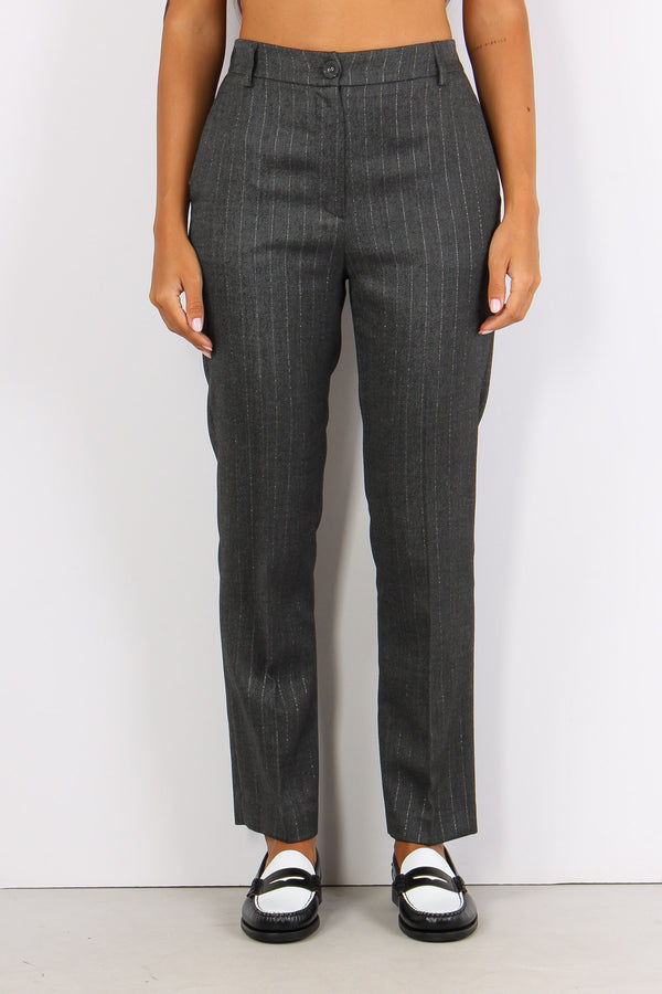 Baetis Pantalone Gessato Lurex Grigio-2