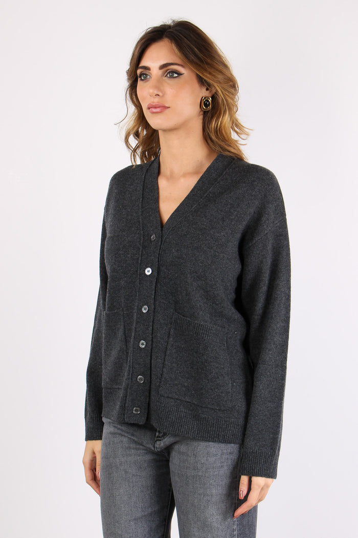 Cardigan Lana Cashmere Grigio-5