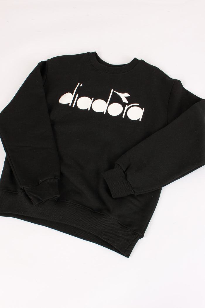 Felpa Girocollo Logo Nero-4