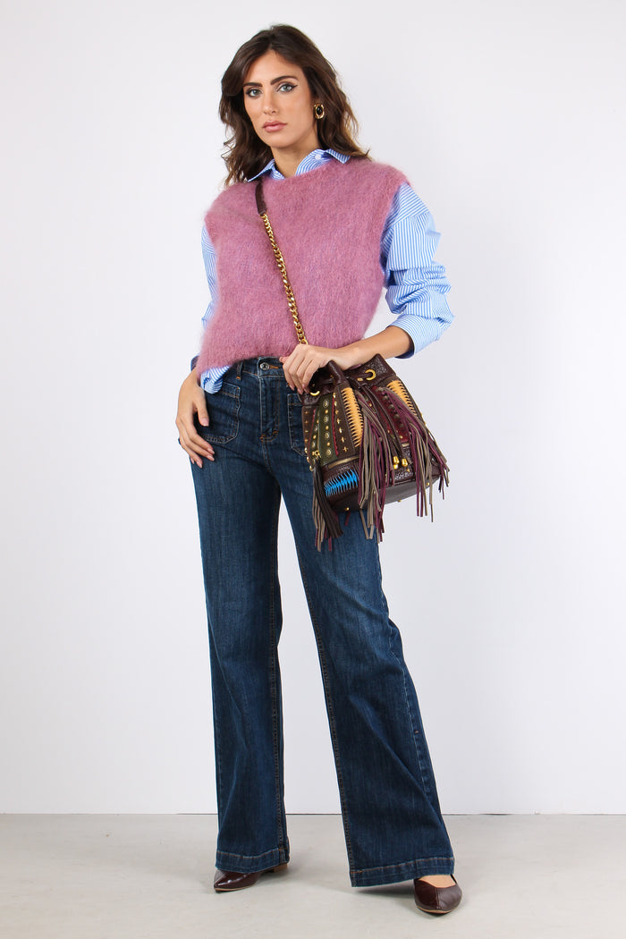 Gilet Misto Mohair Rosa-4