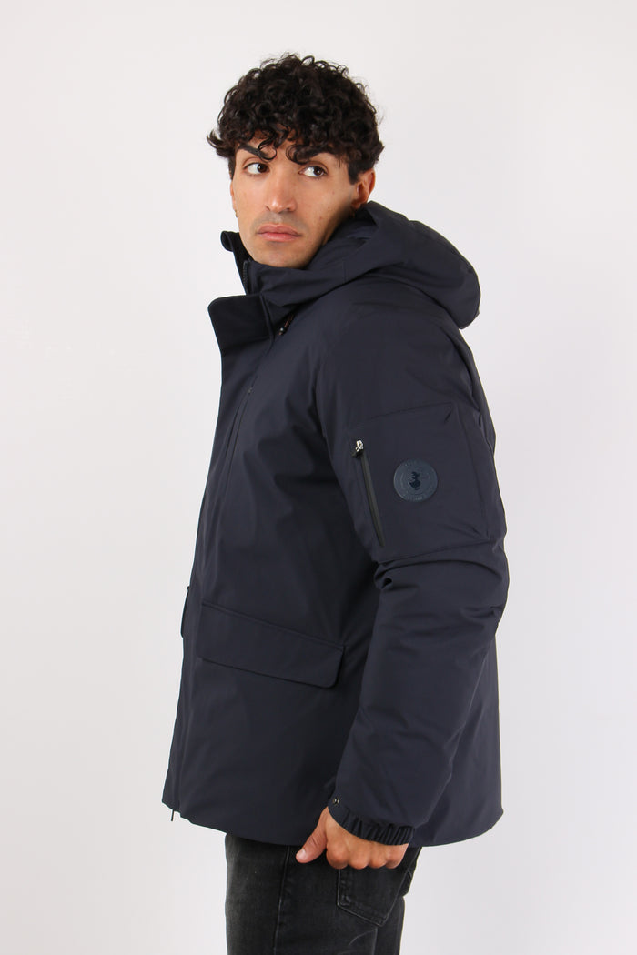 Hiram Giubbotto Tasche Cappucc Blue Black-7