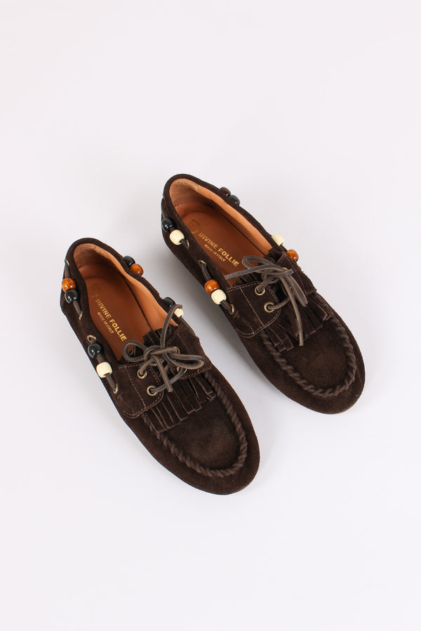 Mocassino Camoscio Nappe Perli Caffe-2