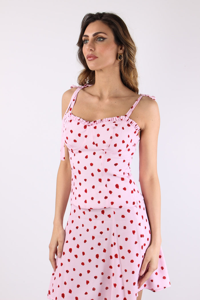Top Corto Spallina Regolabile Rosa-3