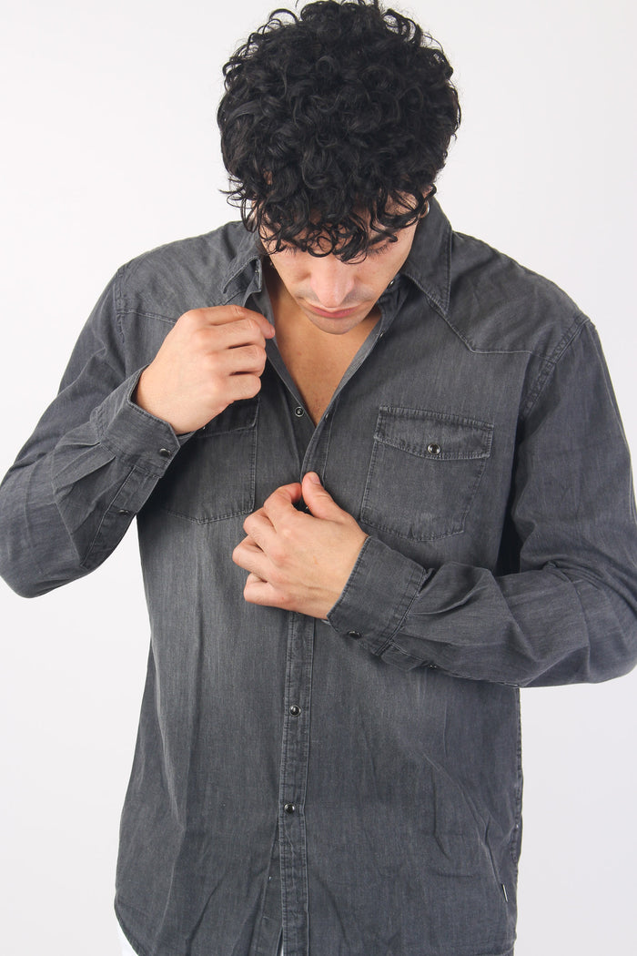 Camicia Denim West Nero-6