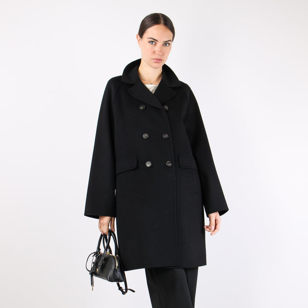 Zolfo Cappotto Lungo Lana Nero-2