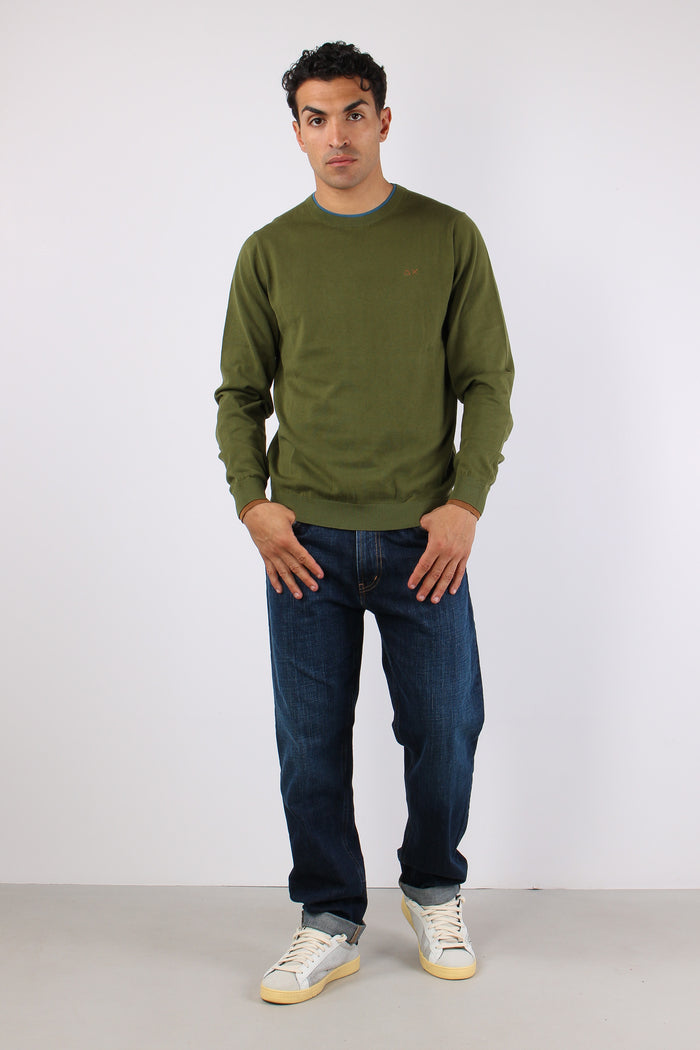 Maglia Collo Contrasto Verde