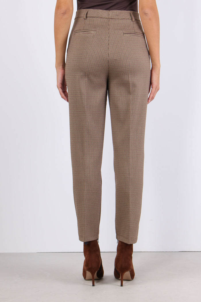 Pantalone Micro Pied De Poule Cammello-4