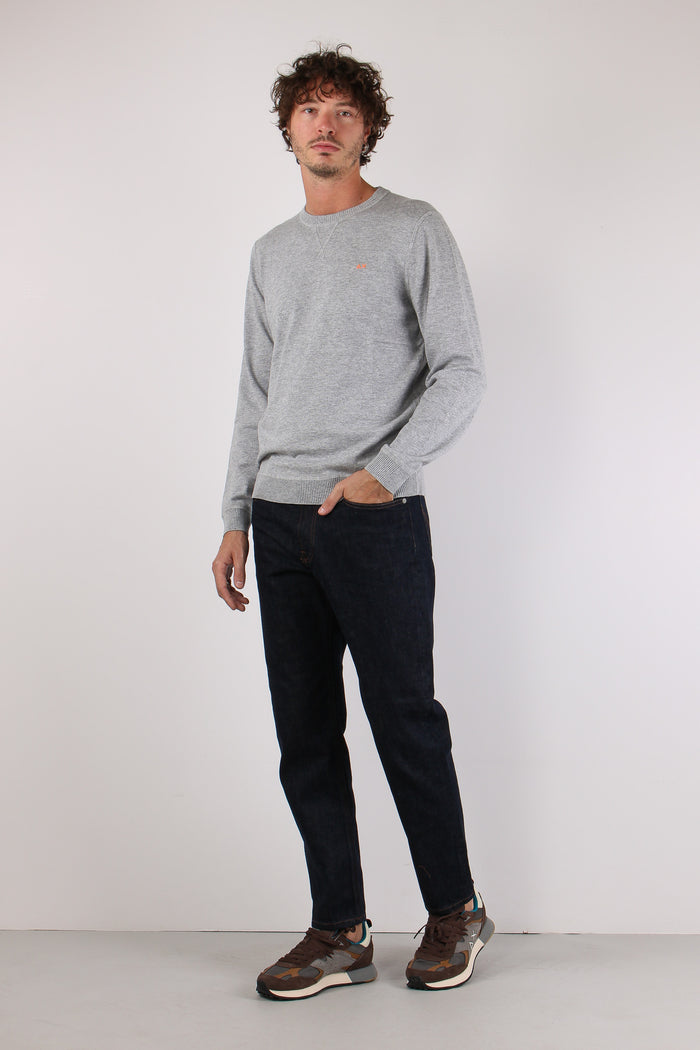 Maglia Girocollo Effetto Felpa Grigio-3