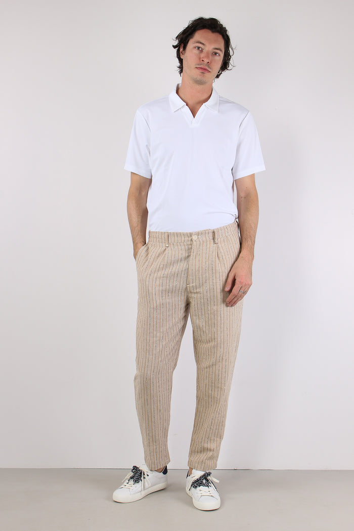 Pantalone Riga Jacquard Beige