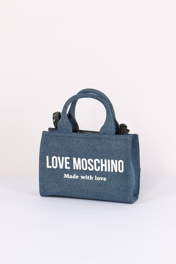 Shopping Mini Canvas Lettering Denim-2