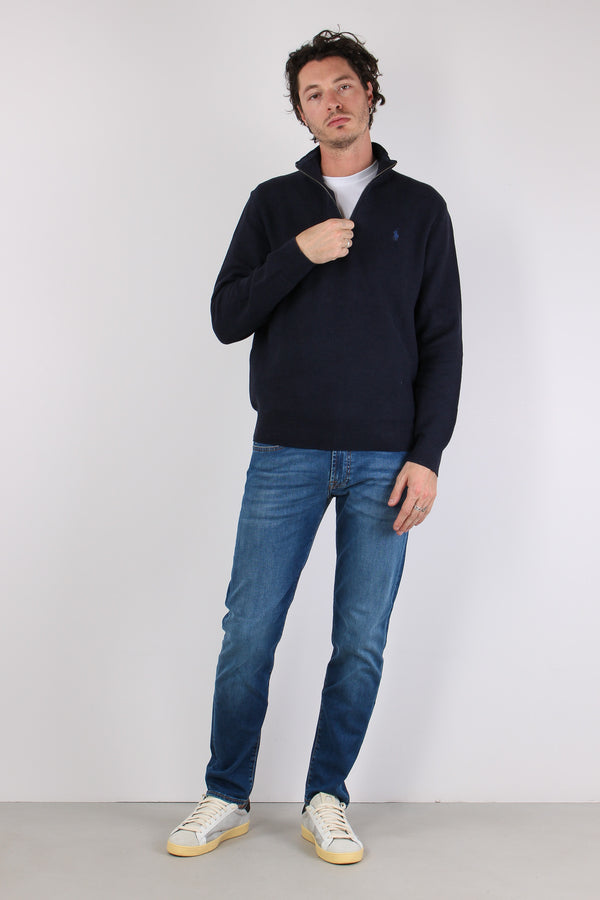 Maglia Mezza Zip Nido Dape Navy-2