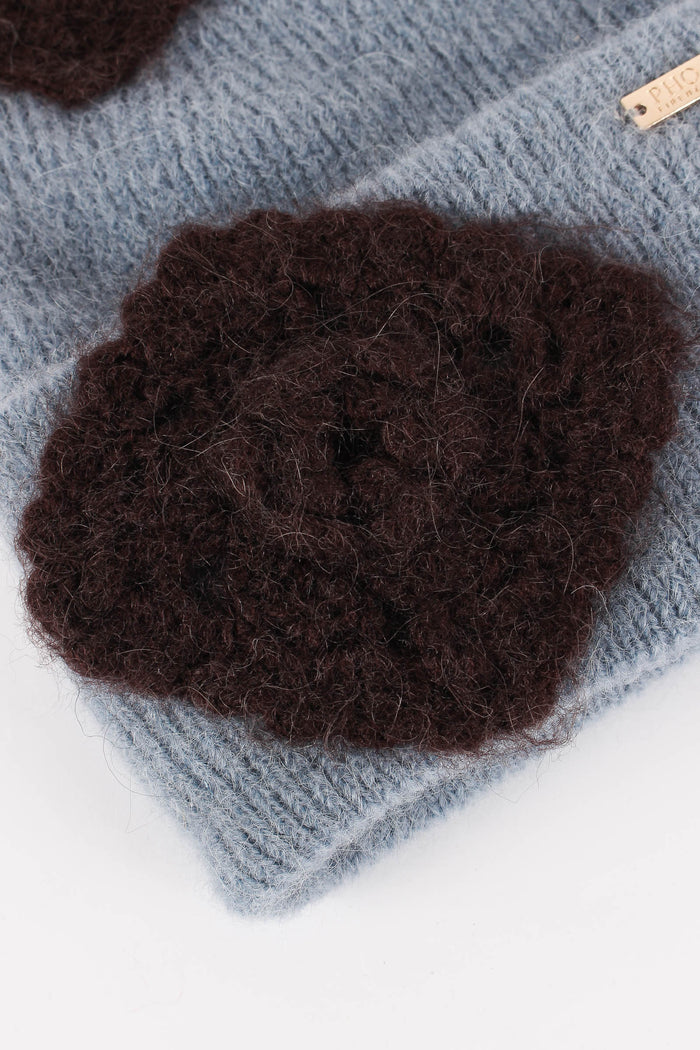 Cuffia Inserto Uncinetto Denim/cioccolato-4
