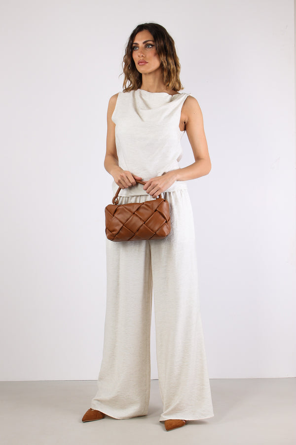 Pantalone Palazzo Misto Lino Naturale